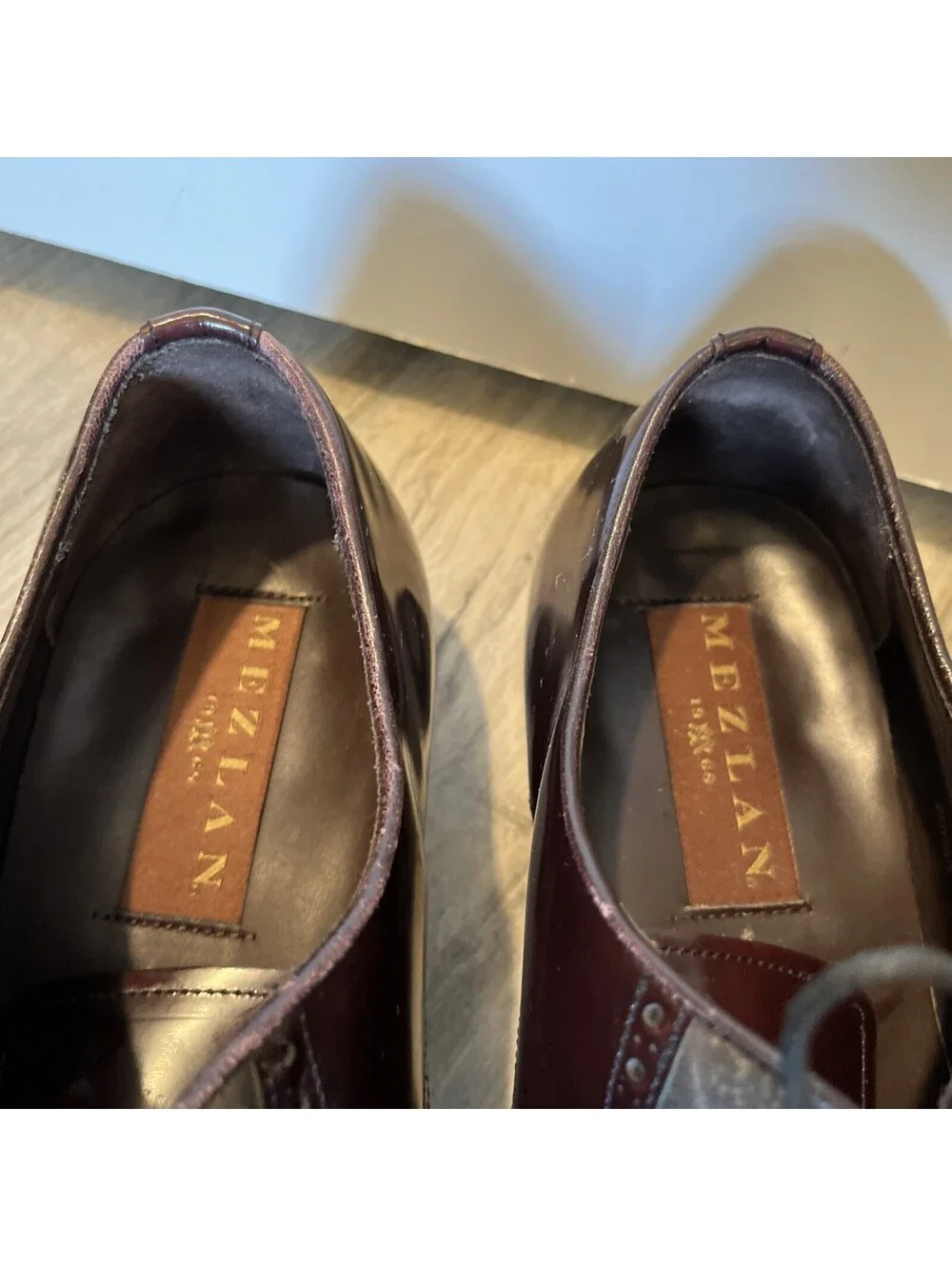MEZLAN 1968 MENS DRESS OXFORDS LEATHER SUEDE SIZE 10.5M MADE IN SPAIN OXBLOOD